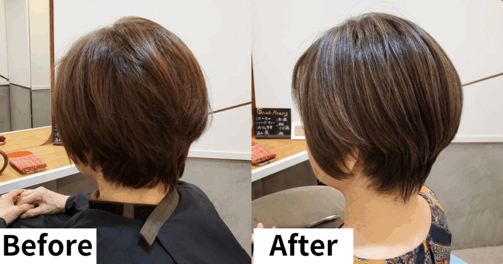 60代女性　白髪ぼかし