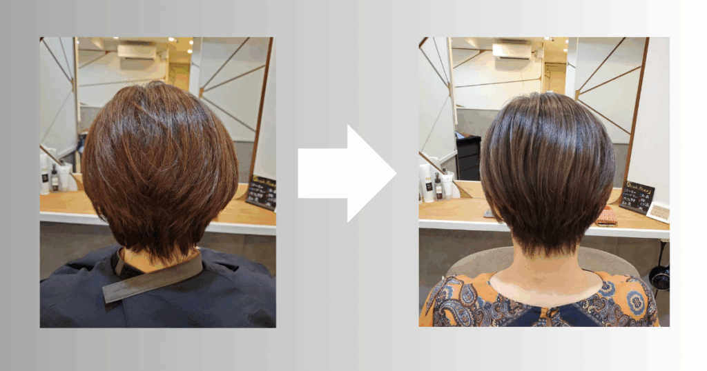 60代女性　白髪ぼかし