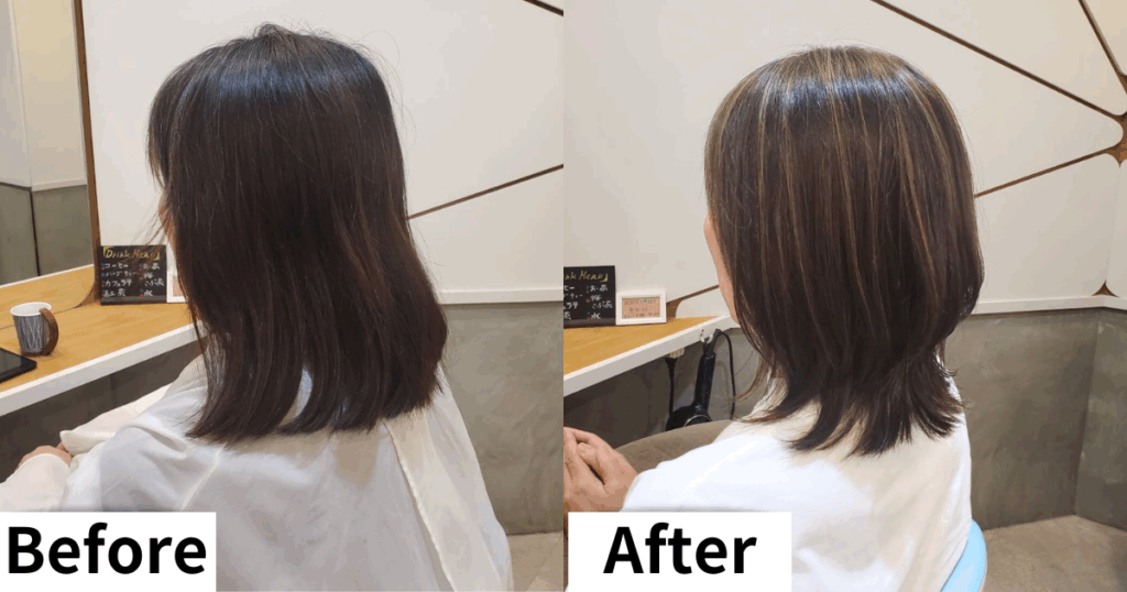 50代女性　白髪ぼかし