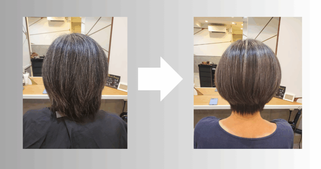 50代女性　白髪ぼかし