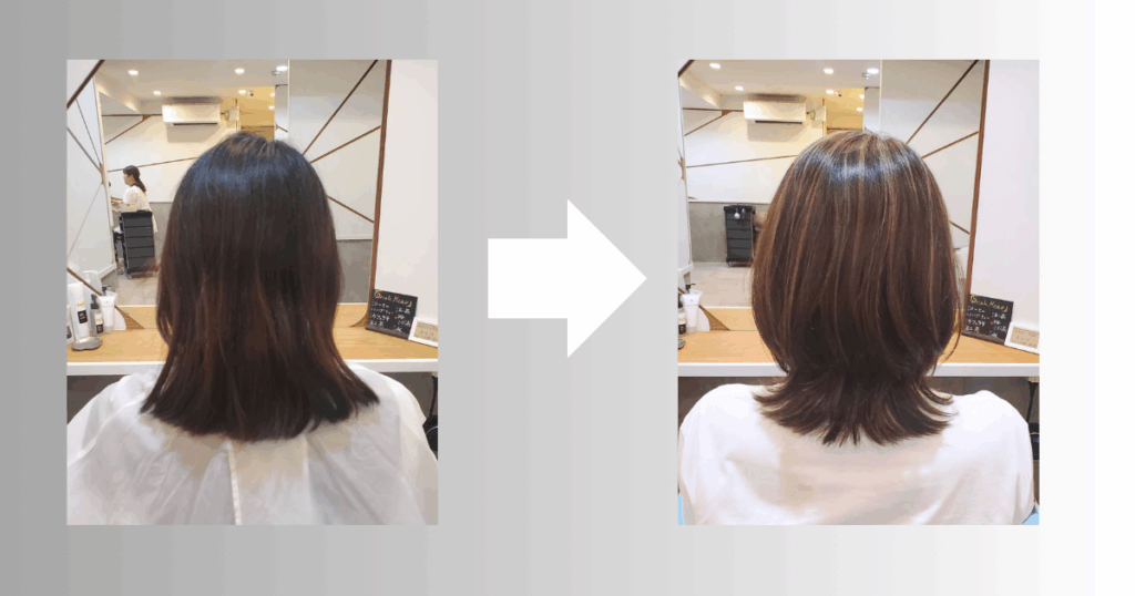50代女性　白髪ぼかし