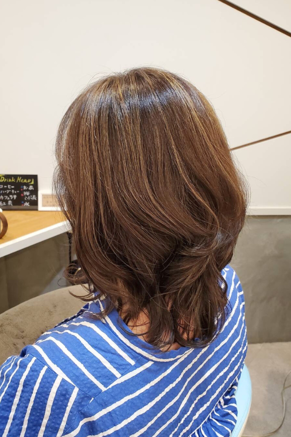50代女性　白髪ぼかし