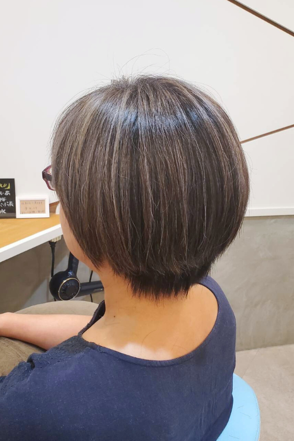 50代女性　白髪ぼかし
