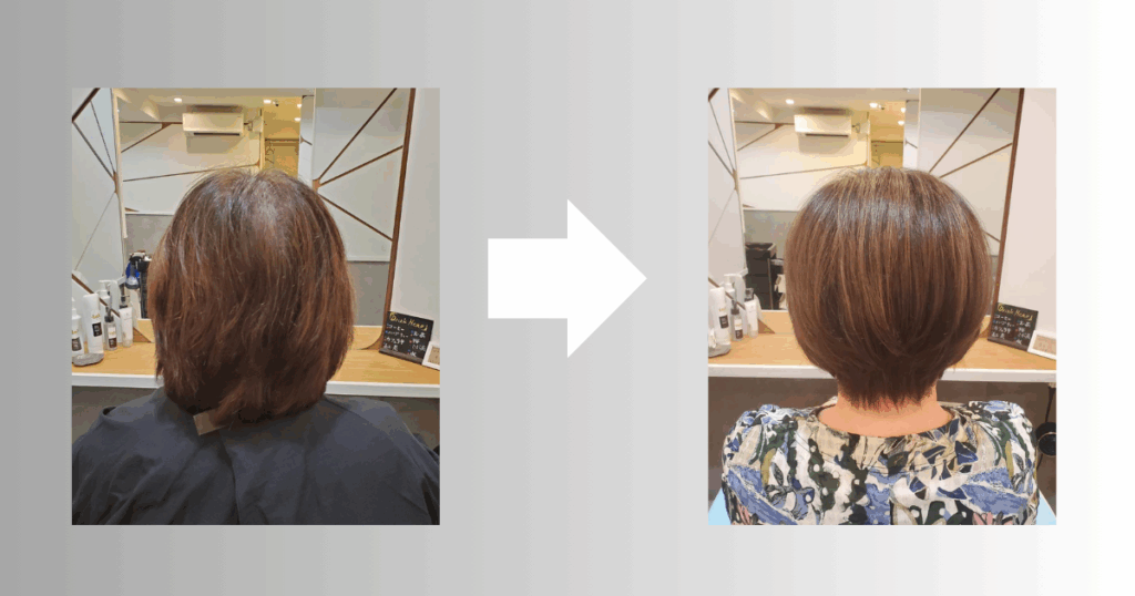 60代女性　白髪ぼかし