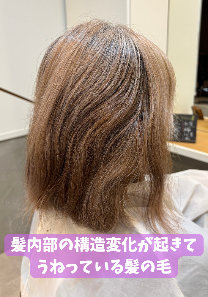 髪のうねりとパサつき