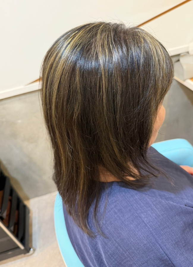 50代女性　白髪ぼかし