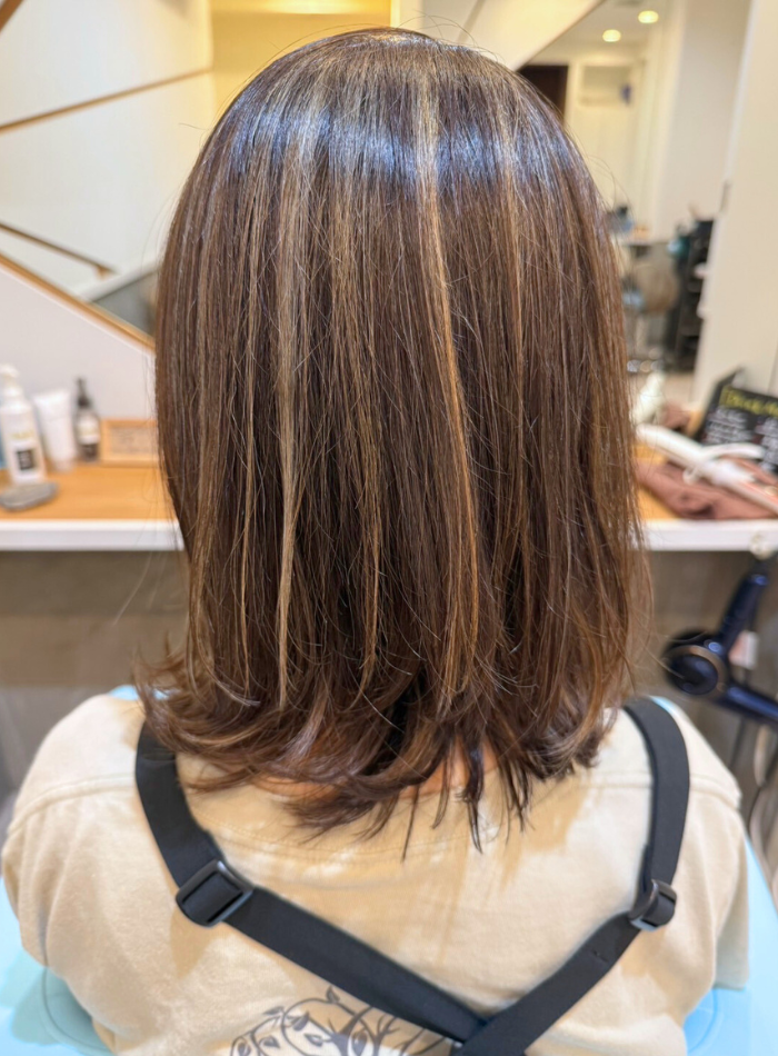 50代女性　白髪ぼかし