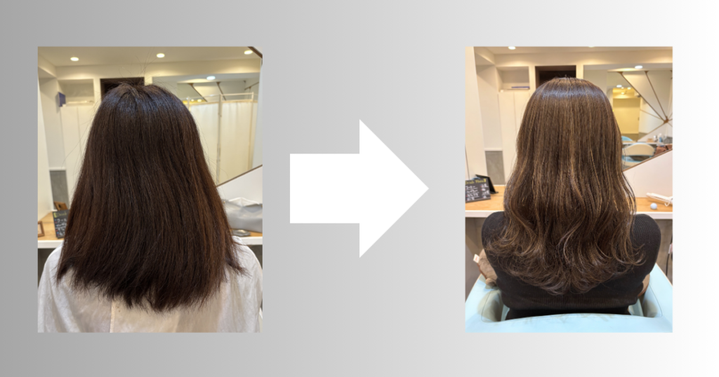 白髪ぼかし　50代女性