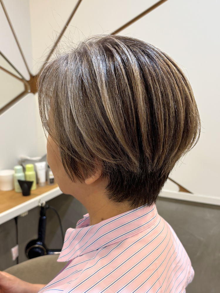 白髪ぼかしハイライト